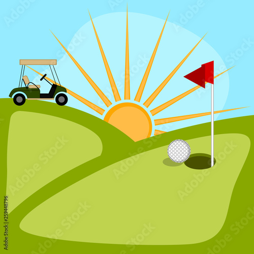 Isolated golf course background. Vector illustration design