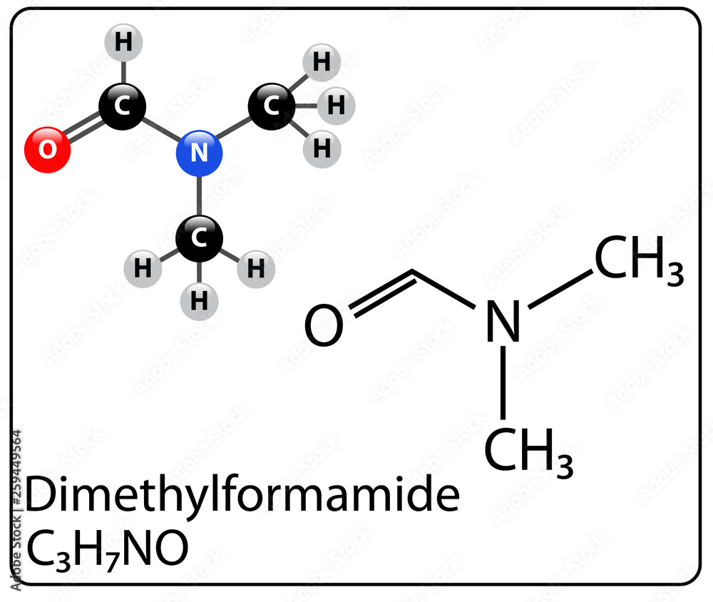 Dimethylformamide Molecule Structure Dimethylformamide Molecule Structure