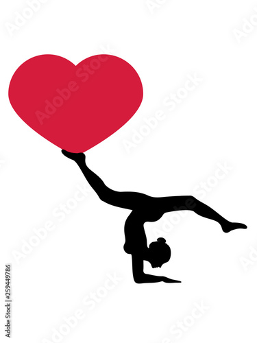 herz liebe verliebt i love gymnastik frau yoga sport turnen ballette m  dchen weiblich silhouette logo clipart verein