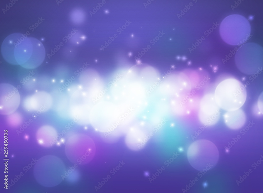 Purple light and sparkle effect with glitter light on blue background Purple light and sparkle effect with glitter light on blue background