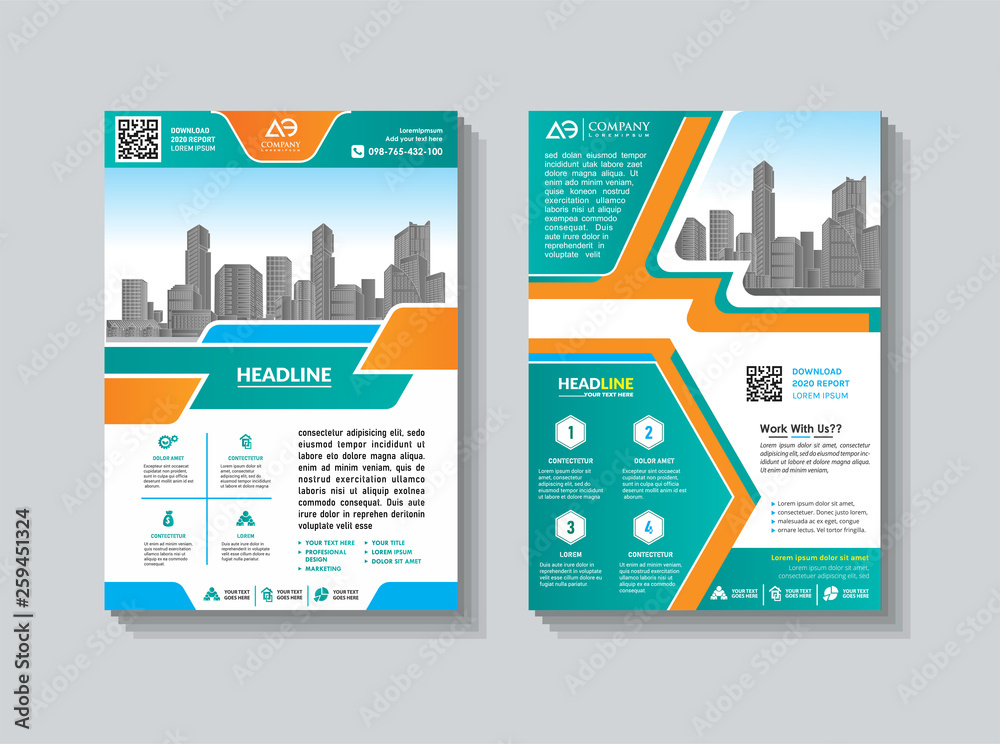 modern cover, brochure, layout for annual report with city background modern cover, brochure, layout for annual report with city background