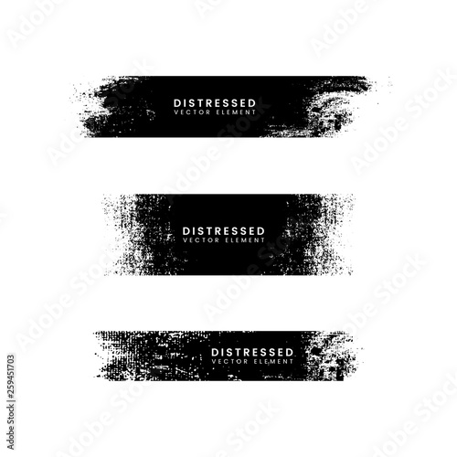 Distressed black stroke banners