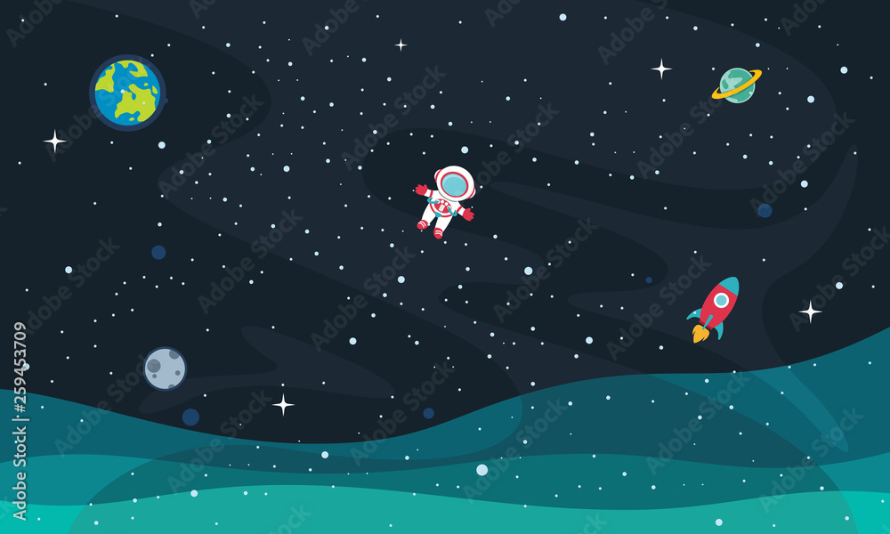 Vector Illustration Of Space Background Vector Illustration Of Space Background