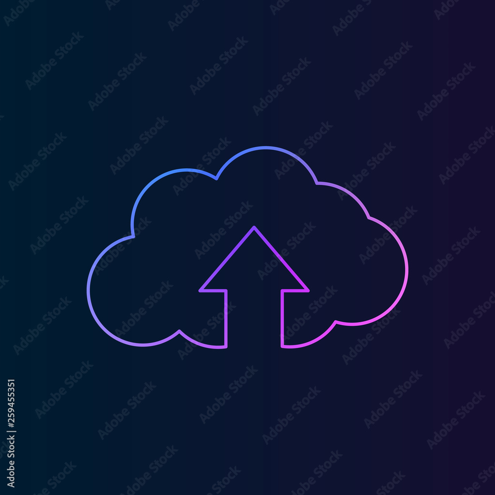 upload cloud nolan icon. Simple thin line, outline vector of web, minimalistic icons for UI and UX, website or mobile application upload cloud nolan icon. Simple thin line, outline vector of web, minimalistic icons for UI and UX, website or mobile application