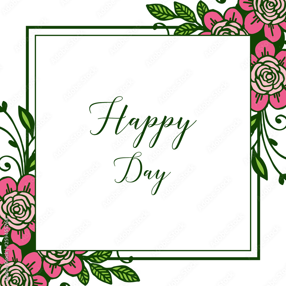 Obraz premium Vector illustration beauty leaf flower frame for card invitation happy day