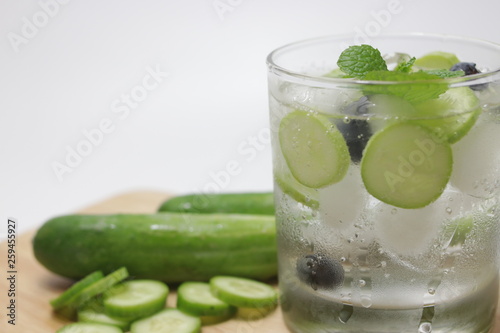 Infused water, Cucumber with Mint Leaves