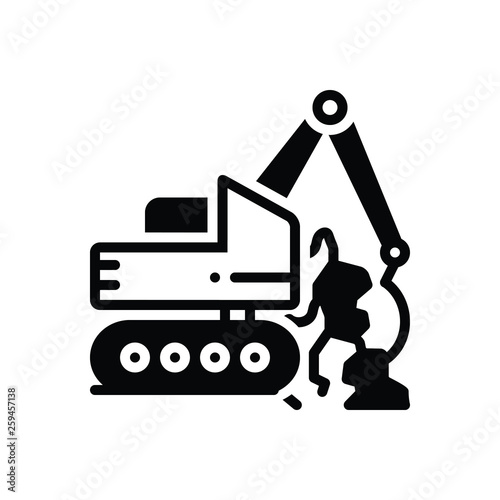 Black solid icon for geotechnics geotechnical