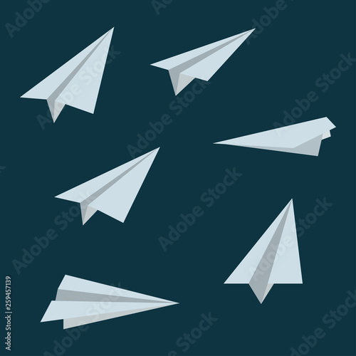 paper plane vector illustration set