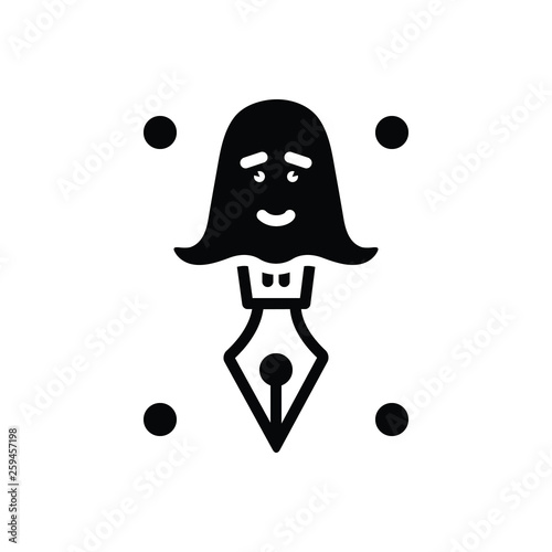 Black solid icon for ghostwriter storyteller