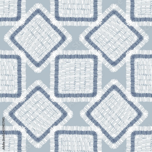 Abstract embroidery carpet geometric tile seamless pattern.