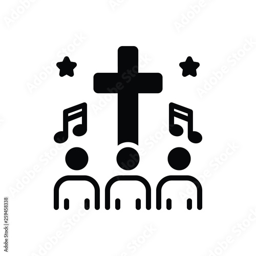 Black solid icon for hymn people 