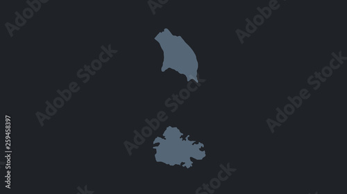 Abstract flat colorful Antigua and Barbuda map