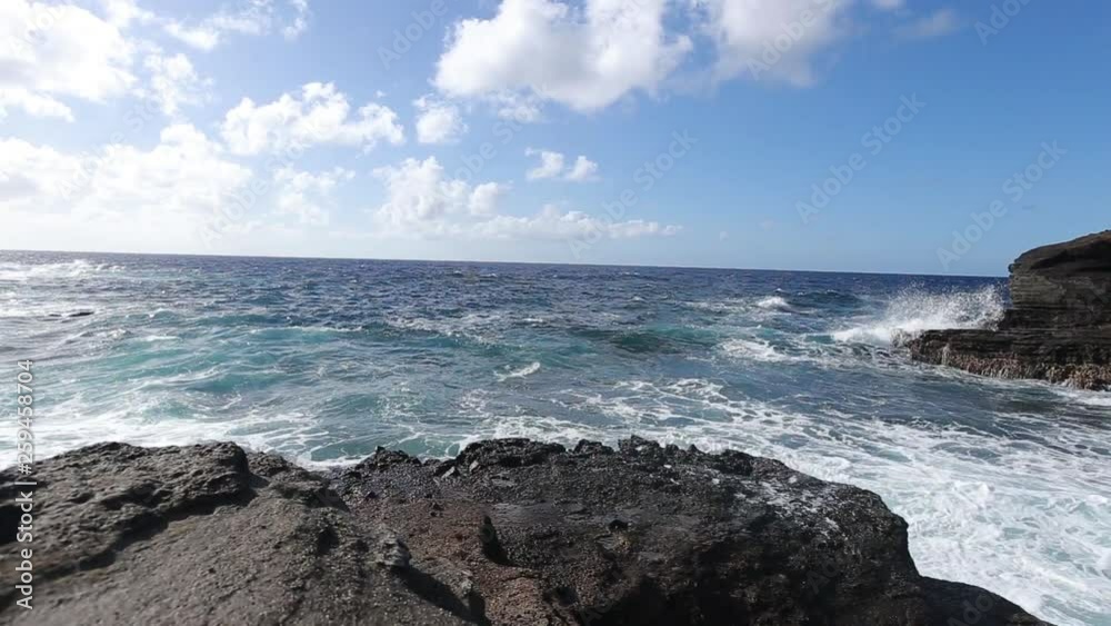 Hawaii Ocean Waves Splash Into Rock Cove Hawaii Ocean Waves Splash Into Rock Cove