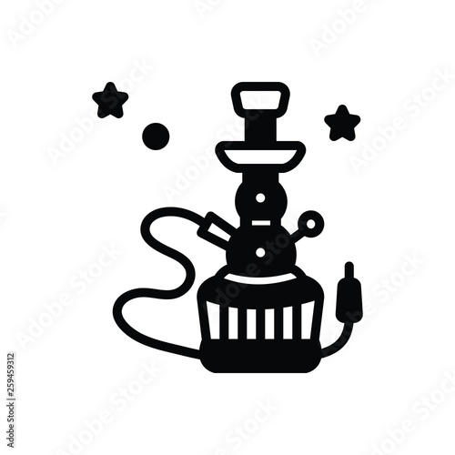 Black solid icon for hookah smoke 