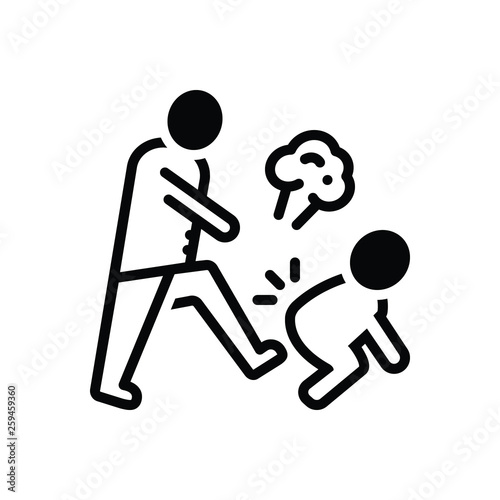 Black solid icon for hostile enemy 