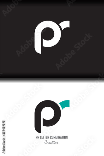 pr p r circle lowercase design of alphabet letter combination with infinity suitable as a logo for a company or business - Vector