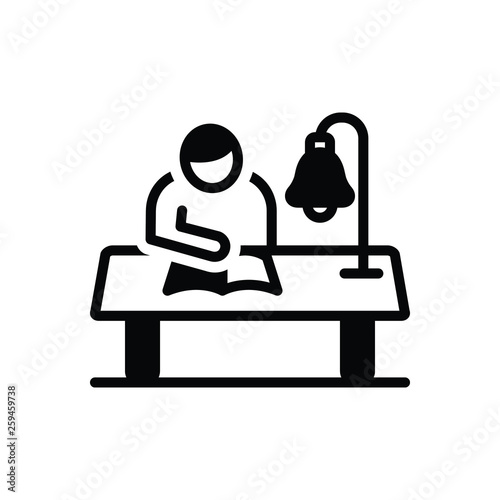 Black solid icon for study perusal