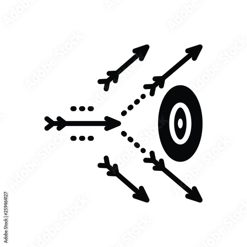 Black solid icon for inaccurate missing