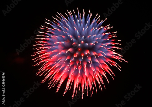 Fogos de artificio com técnicas de puxada de zoom da lente