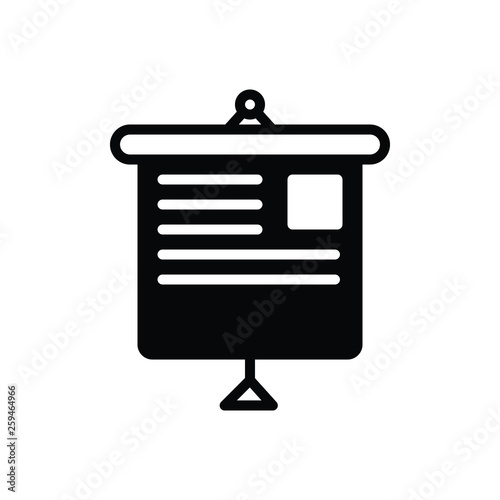 Black solid icon for presentation display
