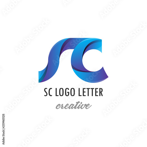 sc s c circle lowercase design of alphabet letter combination with infinity suitable as a logo for a company or business - Vector