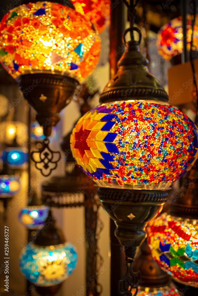 Different lamps for the interior in oriental style.