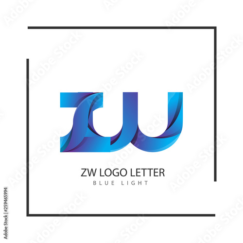zw z w circle lowercase design of alphabet letter combination with infinity suitable as a logo for a company or business - Vector