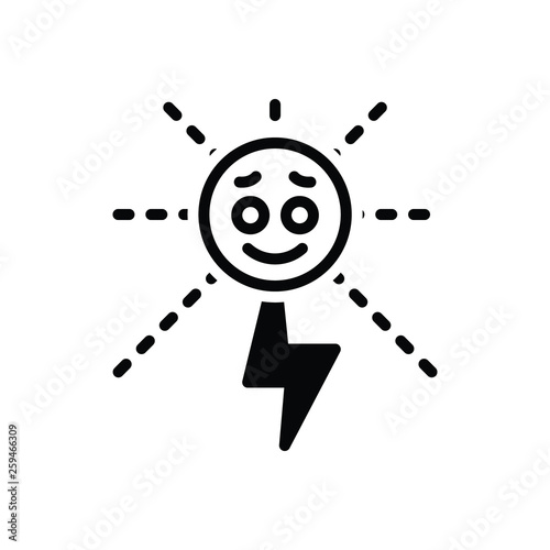 Black solid icon for energy strength