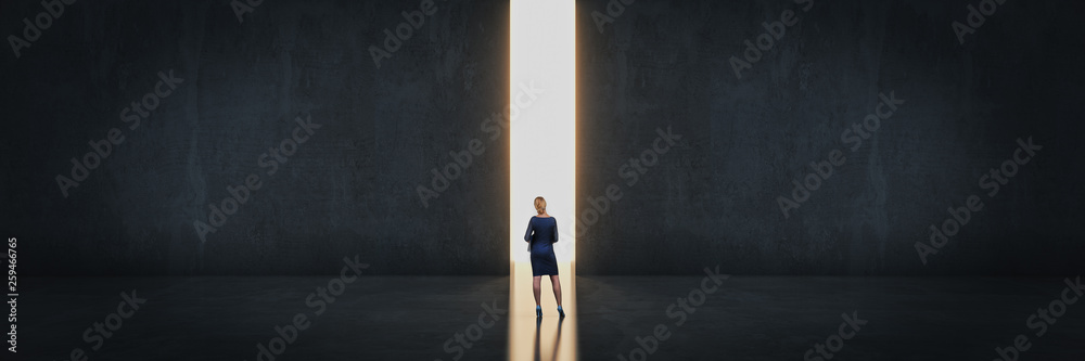 Businessman about to cross the entrance to the light. 3d rendering Businessman about to cross the entrance to the light. 3d rendering
