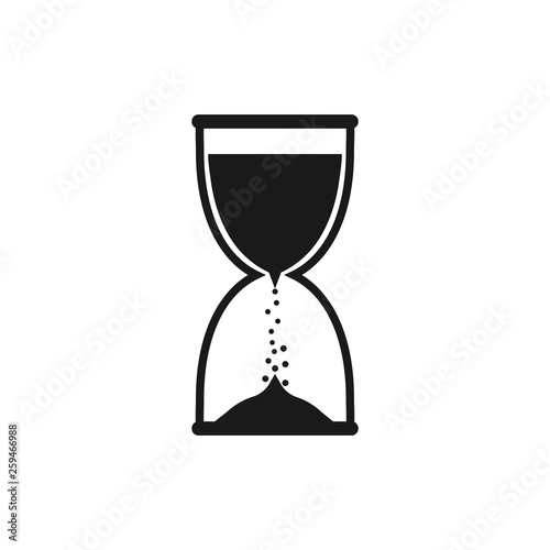 Hourglass, sand, time icon. Vector illustration, flat design.
