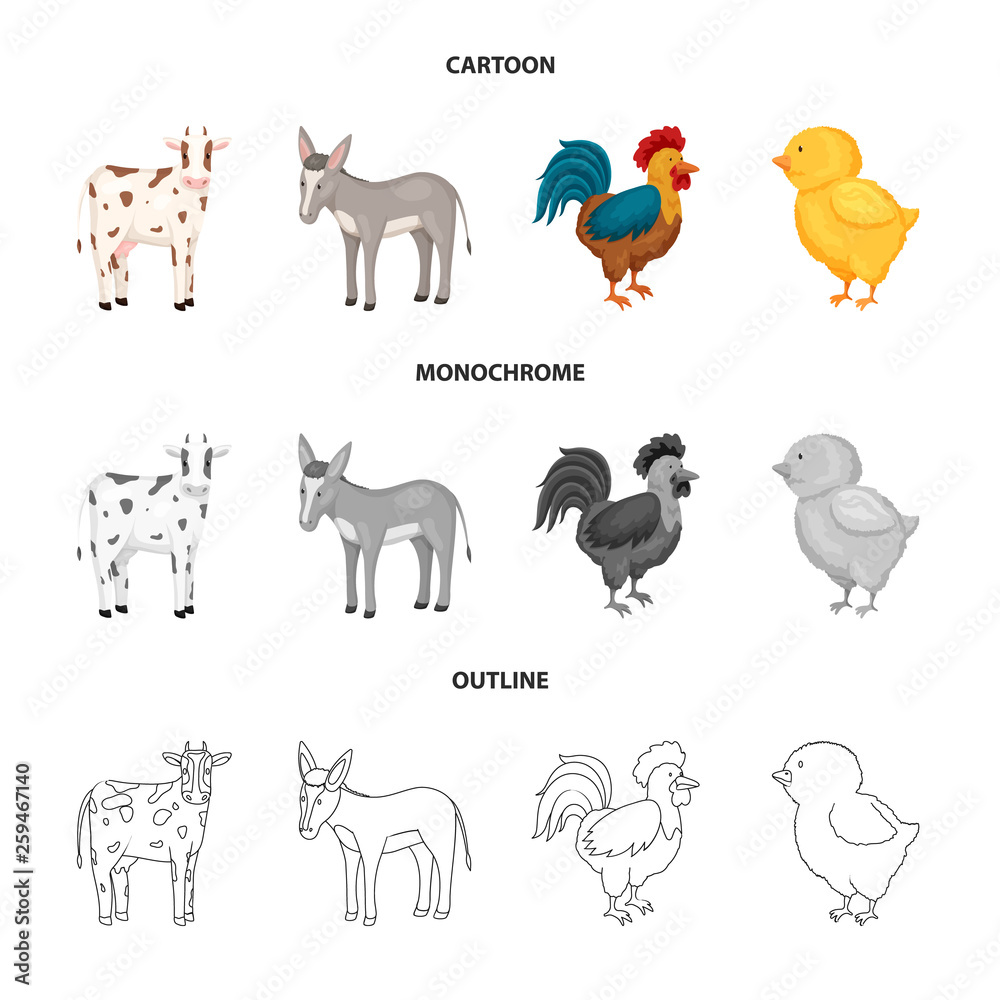 Obraz premium Vector design of breeding and kitchen logo. Set of breeding and organic stock vector illustration.