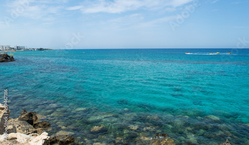 Seaview on the beach, sunny day on Protaras, Cyprus