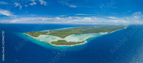 Aerial panorama of Peleliu island, Palau