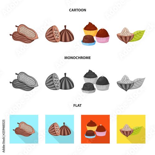 Vector illustration of food and yummy icon. Set of food and brown   stock vector illustration.