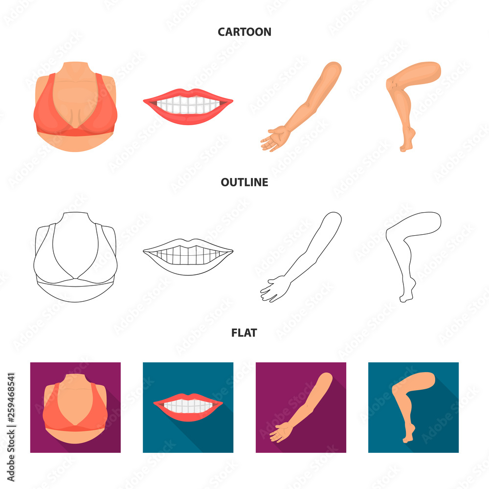 Isolated object of body and part icon. Collection of body and anatomy stock vector illustration. Isolated object of body and part icon. Collection of body and anatomy stock vector illustration.
