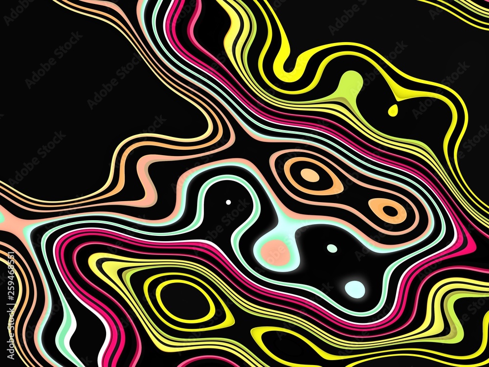 Fototapeta Lines in movement abstract background, colors and playful shapes