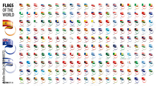 National flags of the countries. Vector illustration on white background