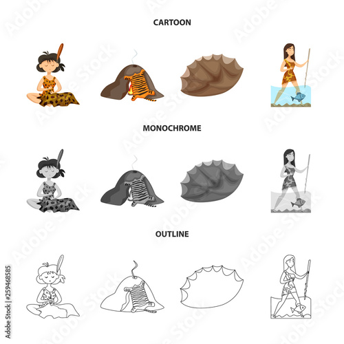 Isolated object of evolution  and prehistory symbol. Collection of evolution  and development  vector icon for stock.