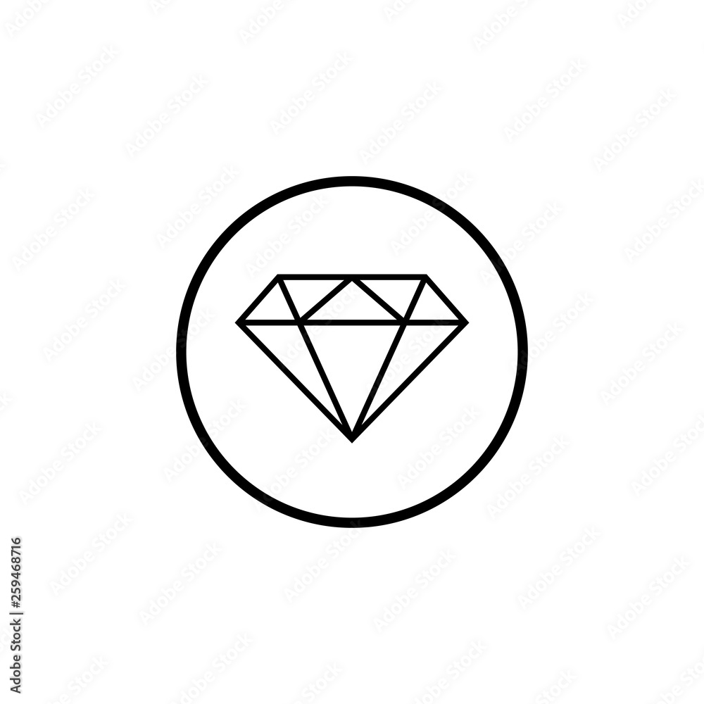 Diamond icon vector. Diamond line icon. Gemstone symbol Diamond icon vector. Diamond line icon. Gemstone symbol