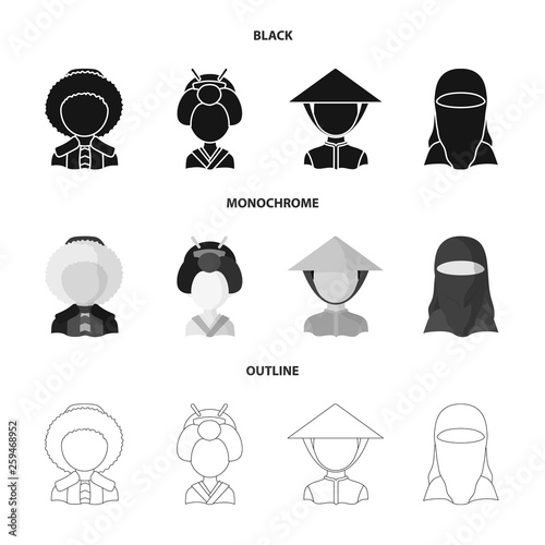 Vector design of imitator and resident logo. Set of imitator and culture stock symbol for web.
