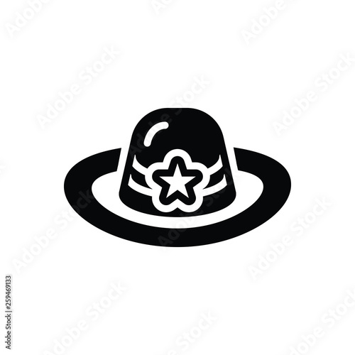 Black solid icon for hat cap photo