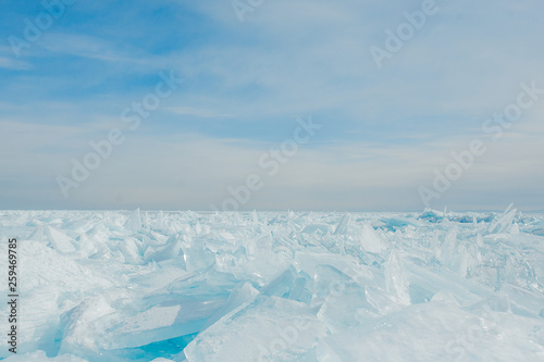 Wonderful ice on the Baikal lake