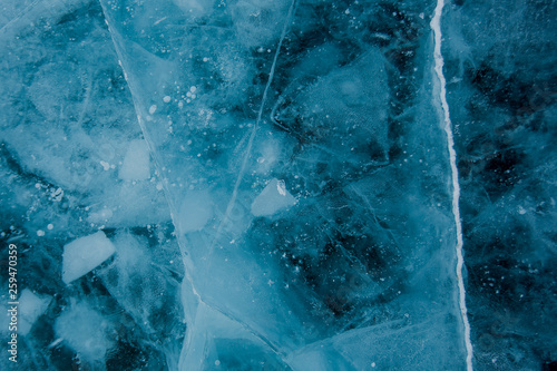 Wonderful ice on the Baikal lake