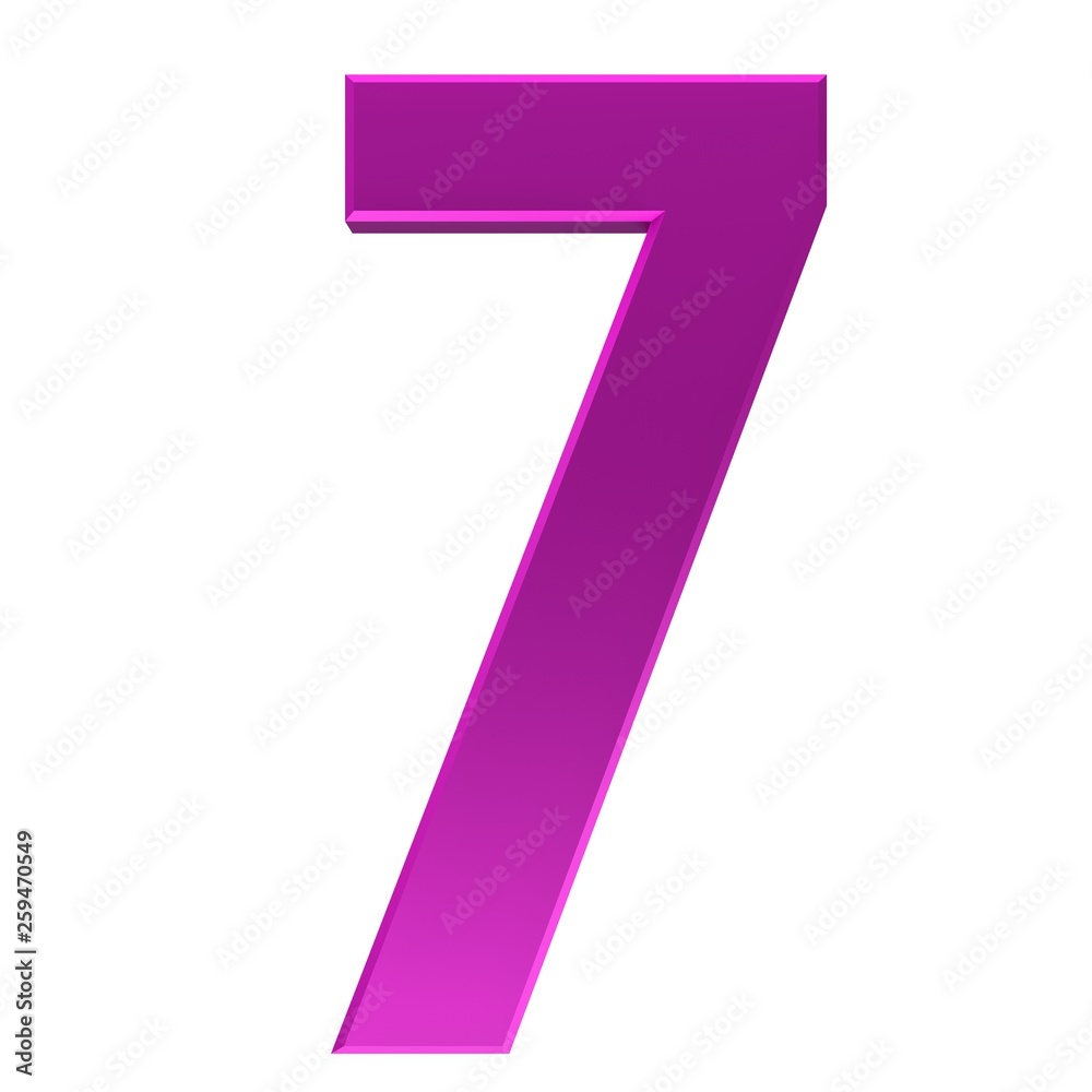 7 number seven pink 3d rendering isolated white background 7 number seven pink 3d rendering isolated white background