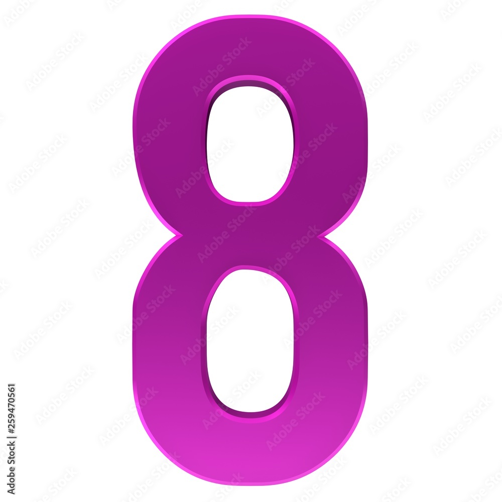 8 number eight pink 3d rendering isolated white background 8 number eight pink 3d rendering isolated white background