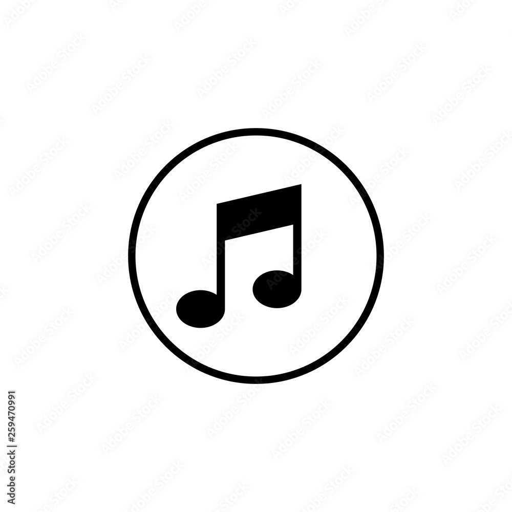 Music icon vector, Melody, song, note, sound, audio sign Isolated. Music icon vector, Melody, song, note, sound, audio sign Isolated.