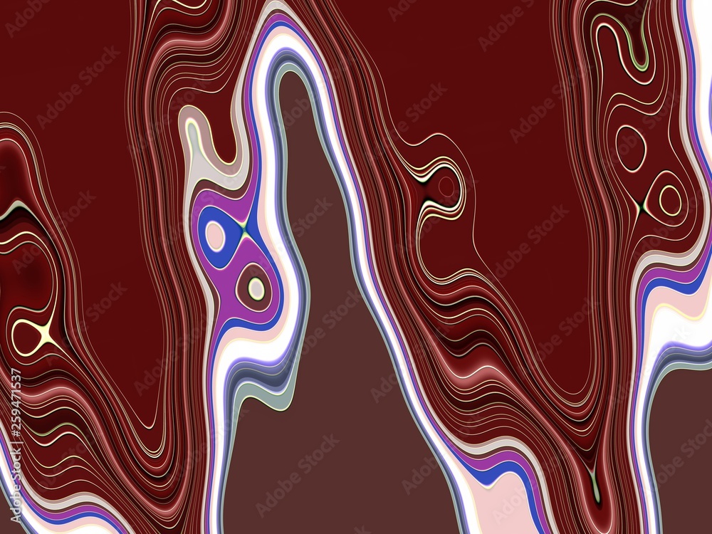 Fototapeta premium Vivid colorful fluid lines, abstract playful background