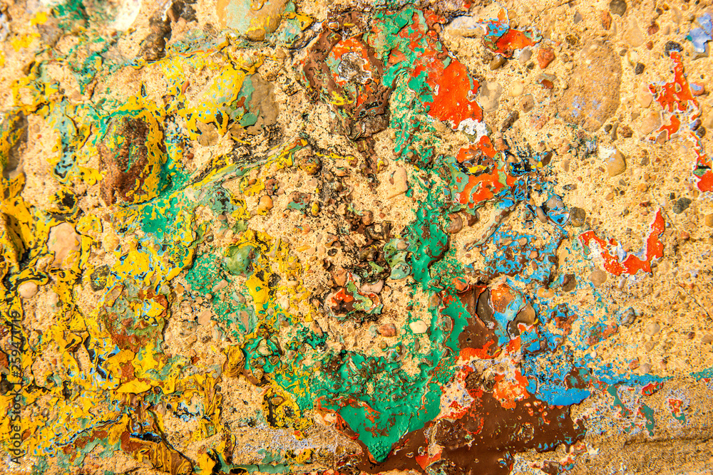 Naklejka premium wall of concrete with remains of color