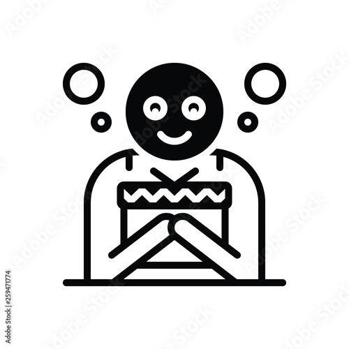 Black solid icon for indulge gift