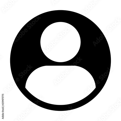 Avatar icon vector male user person profile symbol in flat color glyph pictogram illustration